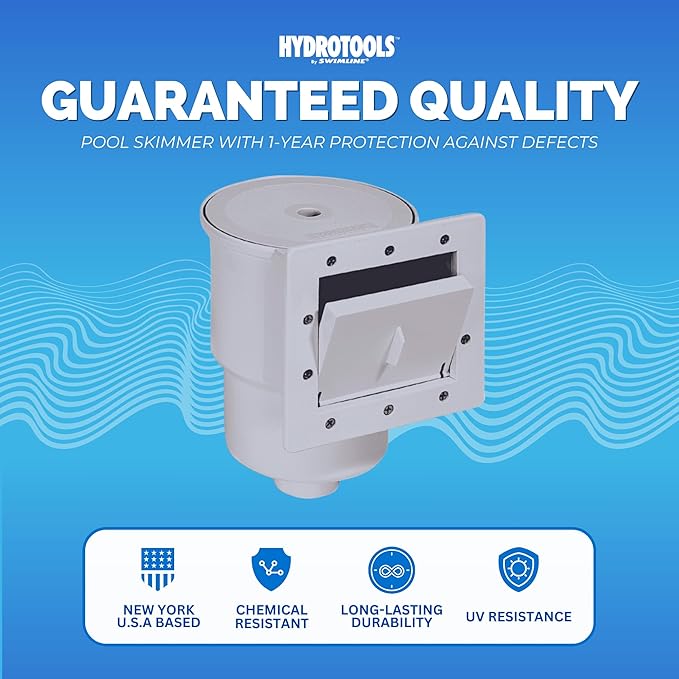 SWIMLINE HYDROTOOLS GREY Standard Thru-Wall Above Ground Pool Skimmer Kit | ABS Construction | Pool Skimmer Kit | Large Debris Basket | Snap-In & Removable Weir | Above Ground Pool Skimmer
