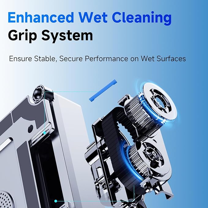 Window Cleaning Robot,9000Pa Sauction & 75N Cleaning Force with 4 Water Spray Support 5 Cleaning Modes & Remote Control,Window Cleaner Robot for Wet Cleaning Frame & Frameless Windows & Tiles