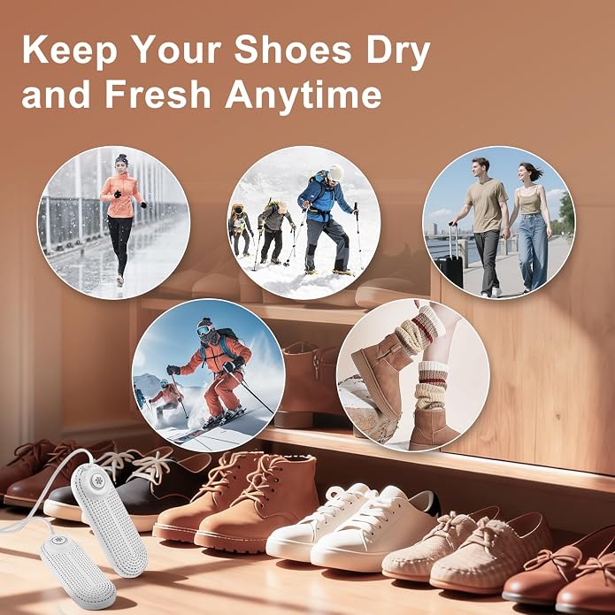 Electric Boot Dryer, Shoe Warmer with IC Controller, Footwear Travel Dryers Silent with 3/6/9 Hours Timer