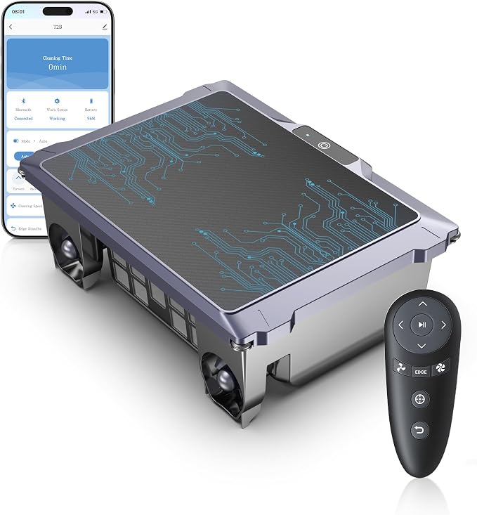 T2B Solar Pool Skimmer Robot via App & Remote Control, 2026 Upgraded Automatic Robotic Pool Surface Cleaner with 24/7 Cleaning, Dual Charging, Auto-Dock & Smart Nav, Inground & Above-Ground Pools
