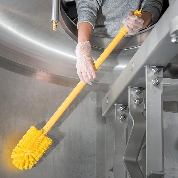 SPARTA Industrial Tank Brush Pipe Brush, Drain Brush with Handle for Commercial Kitchens, Polyester, 30 Inches, Yellow, (Pack of 6)