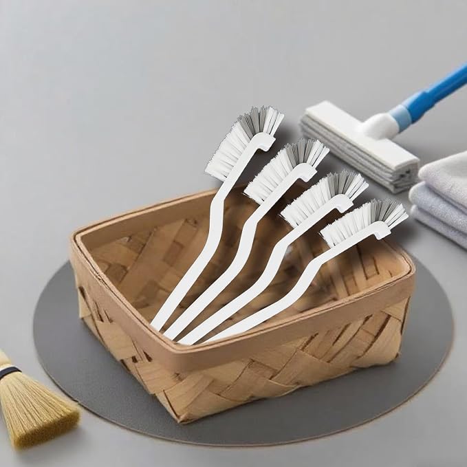 60 Pcs Kitchen Scrub Brush Bulk with Stiff Bristle Plastic Edge Corner Cleaning Brush for Bathroom Sink Household Bottle Dish Window Track Tile Lines Crevice