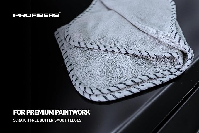 All-Purpose Microfiber Towels (6 Pack) – Flipside 420 GSM, 16x16, 70/30 Blend, Long/Short Pile, Scratch-Free for Auto Car Detailing (Grey)