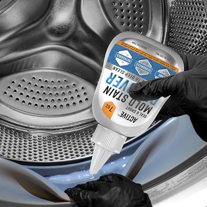 ACTIVE Disposal Cleaner and Mold Stain Remover Gel - Includes 24pk Disposal Cleaning Tablets and 7oz Mildew Stain Remover Gel