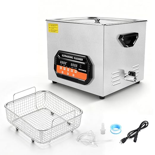 Ultrasonic Cleaner 15L 360W 40kHz Digital Cleaning Machine with Degassing, Heater & Timer for Tools Jewelry Watches Glasses Dentures Small Parts