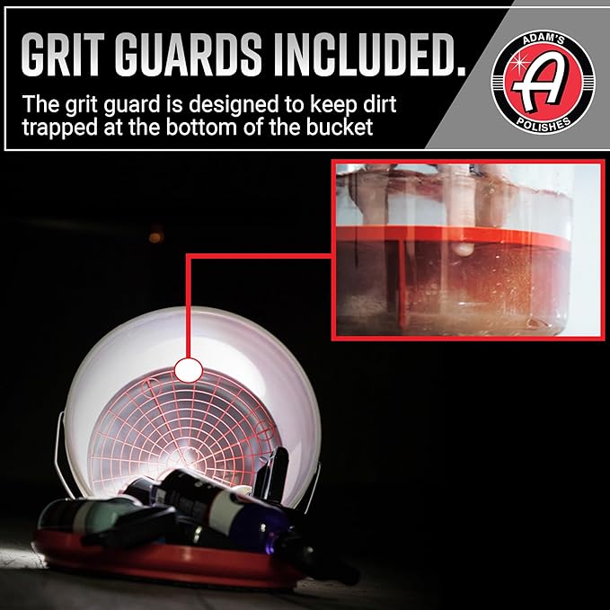 Adam's Polishes Car Wash Buckets 5 Gallon Bucket + Grit Guard 2 Pack Perfect Car Detailing Tool for Car Washing & Garage Storage | Stores Car Wash Soap, Foam Cannon, Foam Gun, Microfiber Towels