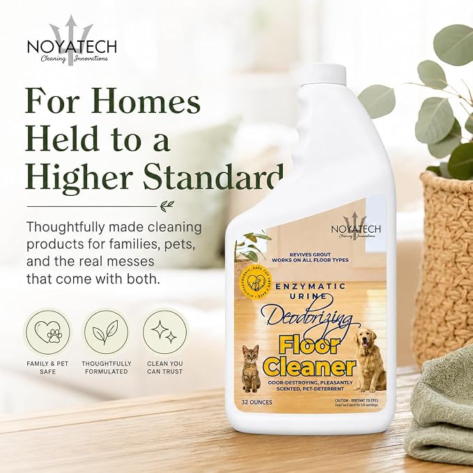 NOYATECH Pet Floor Cleaner – Enzyme-Powered Degreaser for Urine, Odor & Grime | Safe for Tile, Vinyl, Grout & Hardwood | Residue-Free & Pet Safe