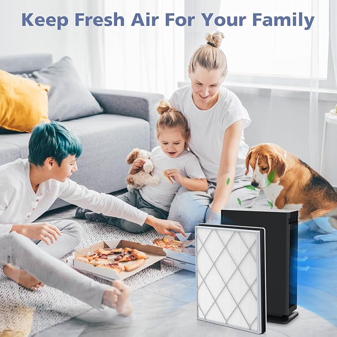 HE401 Filter for Shark Air Purifi-er 4, Compatible with Shark HE401 HE402 HE405 HE400, 3-in-1 Filtration for Shark HE400 with Air Purifi-er 4, #HE4FKPET, 2 Pack