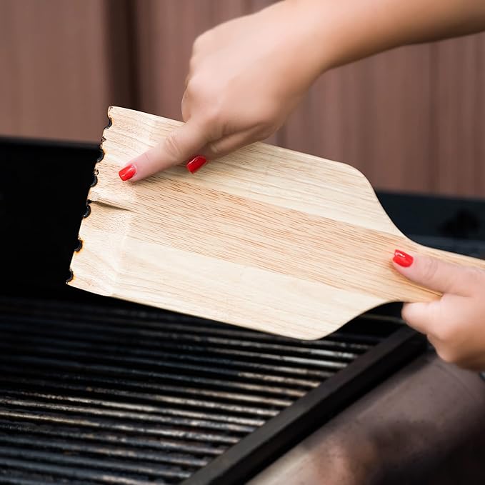 Mr. Bar-B-Q Oversized Premium Wood Grill BBQ Scraper & Brush