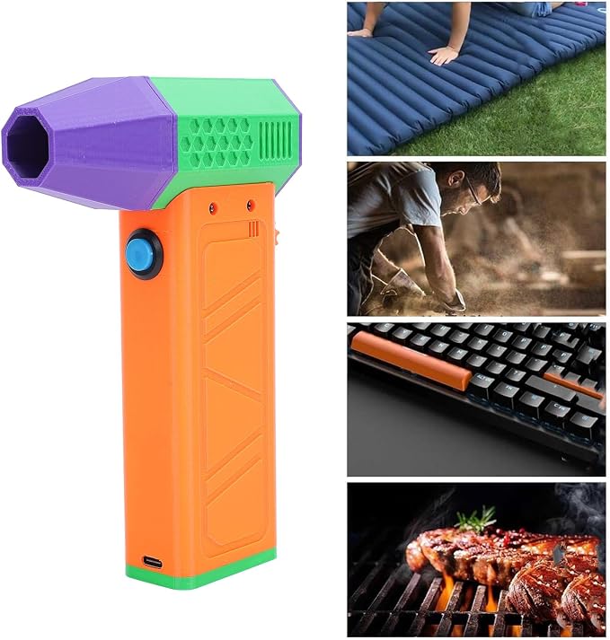 Electric Air Duster Turbo Fan Portable for Keyboard Car Home | 140,000 RPM brushless motor. 62m/s max airflow. Dual 4000mAh batteries. USB-C fast charging. Lightweight 300g. Multi-purpose