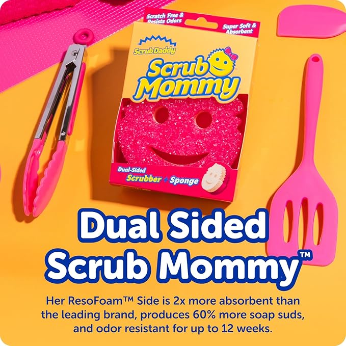 Scrub Daddy Original (4) + Scrub Mommy Kitchen Sponges (4) - Scratch-Free Dish Scrubber - Multipurpose Kitchen Cleaning Sponges - BPA Free Polymer Foam - Stain & Odor Resistant (8 Pack)