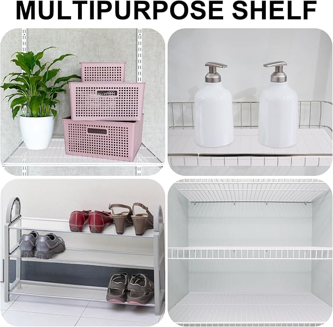 Barydat 8 Pcs Frosted Plastic Shelf Liner Waterproof Non Adhesive Shelf Mats for Wire Shelves Strength Wire Shelving Cover for Kitchen Shelving Unit Pantry Cabinet Storage (Clear,12 x 48 Inch)