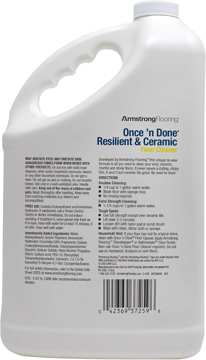 Armstrong Once and Done Resilient & Ceramic Floor Cleaner Concentrate 1 Gallon