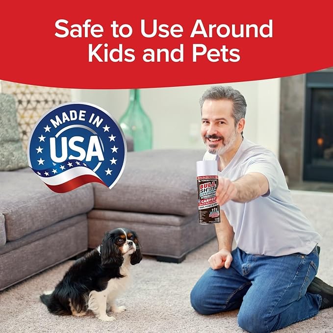 Bull Shot MAX Strength Carpet Spot & Stain Remover, AS-SEEN-ON-TV, Made In US, Just Point & Spray, Stain-Lifting Foam Action, Coffee, Wine, New & Old Stains & More