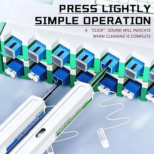4 in 1 Fiber Optic Cleaner Cleaning Pen Box Kit,2.5mm 1.25mm FC SC ST LC Optical Fiber Cable Connector Endface Optical Clean Tool Set,800+ Cleans,Fiber Optic Cleaner Tools