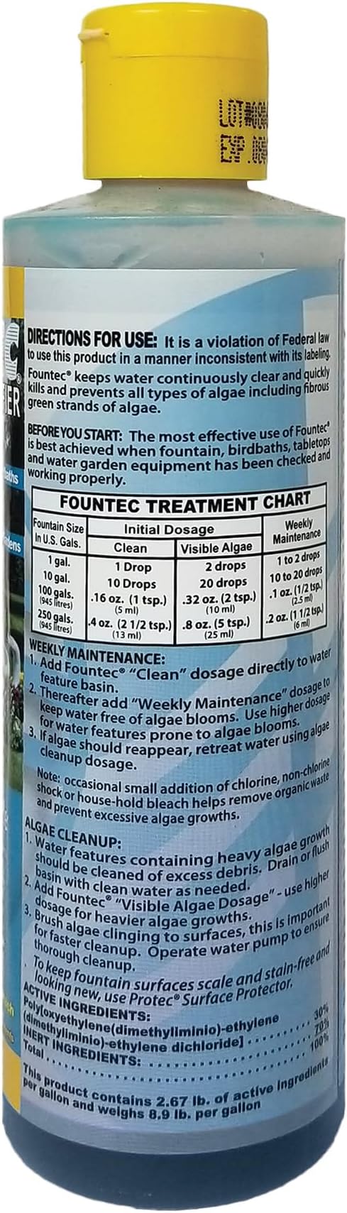 EasyCare FounTec Algaecide and Clarifier, 8 oz. Bottle