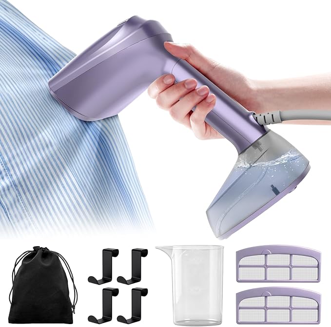 Vacuum Steamer for Clothes, 3500Pa Suction Handheld Clothes Steamer,Equipped with multiple modes,Portable Travel Steamers for Clothes, Steaming & Ironing 2 in 1,400ml Water Tank (for 110-120V)