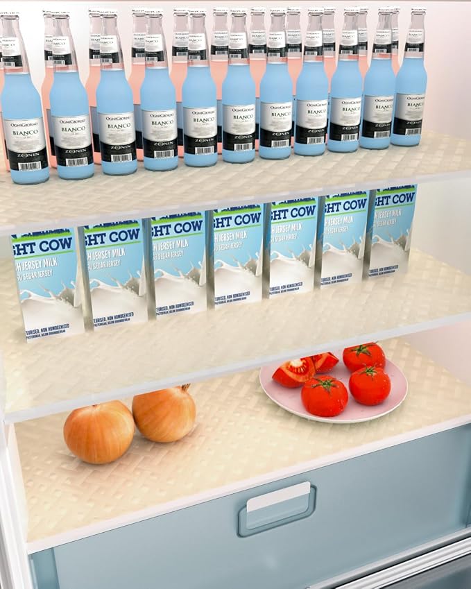 Shelf and Drawer Liner for Kitchen Cabinet, Non-Adhesive 24in x 240in Waterproof Contact Paper Refrigerator Liners Thickened Durable EVA Material Non Slip Mat for Dresser Cupboard Pantry Protector