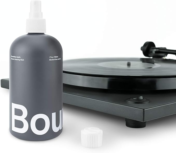 Boundless Audio Record Cleaning Solution - 17oz Extra Large Vinyl Record Cleaner Fluid Spray Bottle & Refill Nozzle