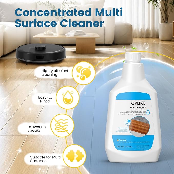 CPLIKE Floor Cleaning Solution for iRobot Roomba 100, 200, 400, 500 Combo Series Vacuum & Mop Robot, Combo i5, i5+, j5, j5+, j7+, j9+, Essential & Braava Jet 240, Multi-Surface Hard Floor, 6 Pack