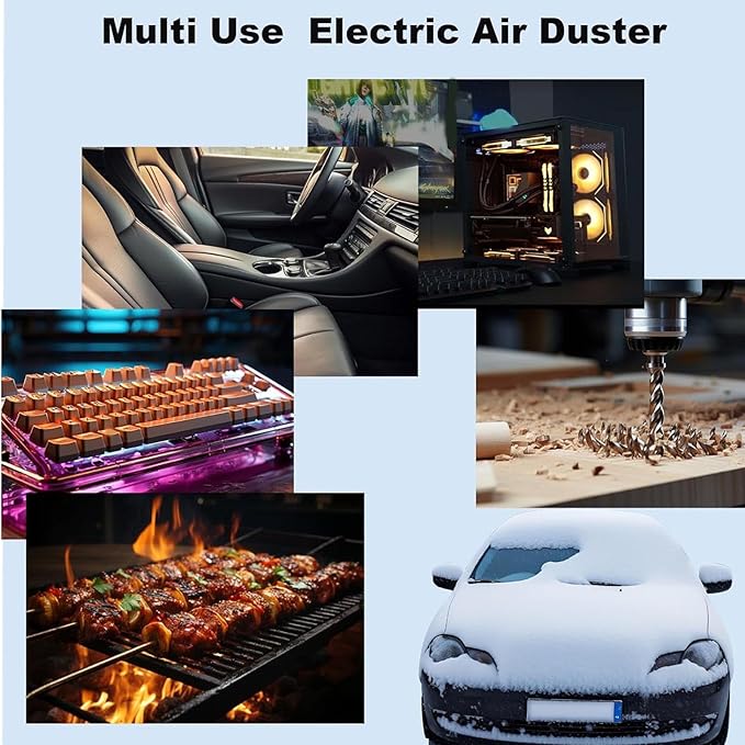 ZJchao 130000RPM Portable Electric Air Duster for Keyboard PC Car Home Office, Compressed Air Duster with Adjustable Speed Settings and Long Lasting Battery