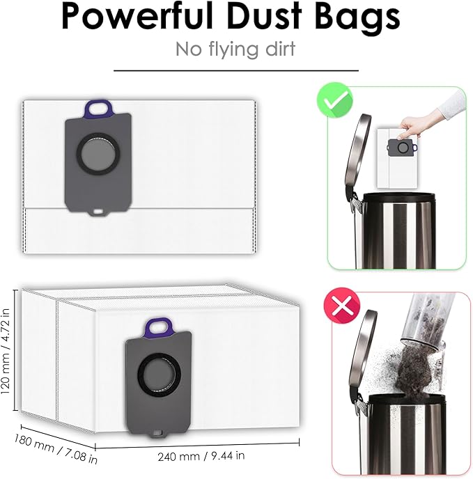 (15 Pack) Freo Z Ultra Replacement Dust Bags compatible with Narwal Flow, Freo Z Ultra Vacuum Cleaner, Disposal Bag Accessories, Freo Z Ultra Robot Vacuum Bags, Filter Bags, Canister Bags