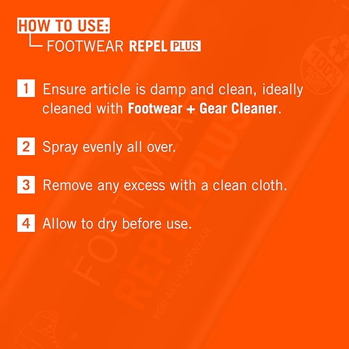 Granger's Footwear Repel Plus Spray-on Waterproofer for all Outdoor Footwear. 9.3 fl oz |For Work, Hiking, Outdoor Shoes| Bluesign approved, PFC-free