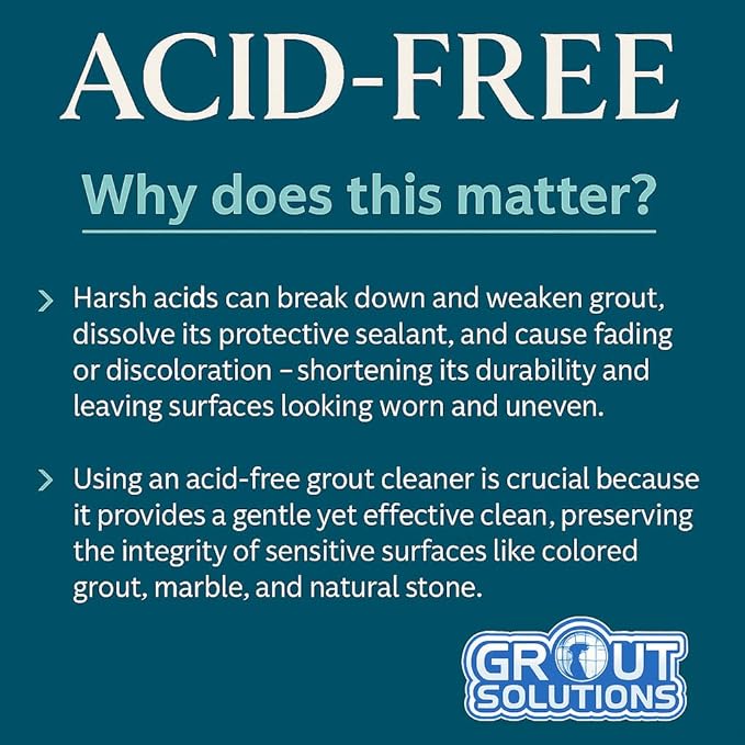 Professional-Grade Grout Cleaner for Tile0, With Large and Small Brush – Acid-Free Formula for Safe, Deep Cleaning and Stain Removal