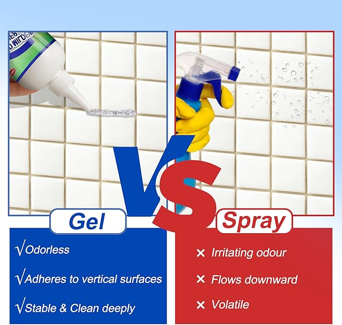 GELIVABLE Home Stain Remover Gel, Effective Washing Machine Cleaner, Black Stain Cleaner for Grout, Walls, Shower, Caulk, Kitchen Sinks and Refrigerator Strips - 5 Fl Oz