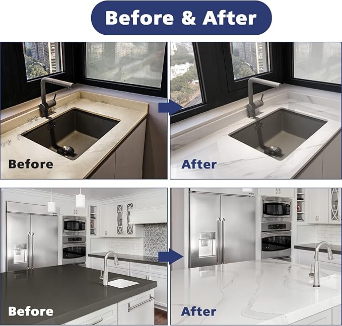 NADAMOO White Marble Countertop Paint Kit + Tub and Tile Spray Spray Paint (1 Can)