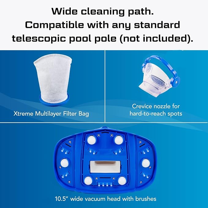 NEW 2026 POOL BLASTER Max Cordless Pool Vacuum for Inground & Above Ground Pools, More Suction Power, 60 Min Runtime, Omni-Directional Rollers, Easy Charging, Handheld, Rechargeable Pool Cleaner Vac