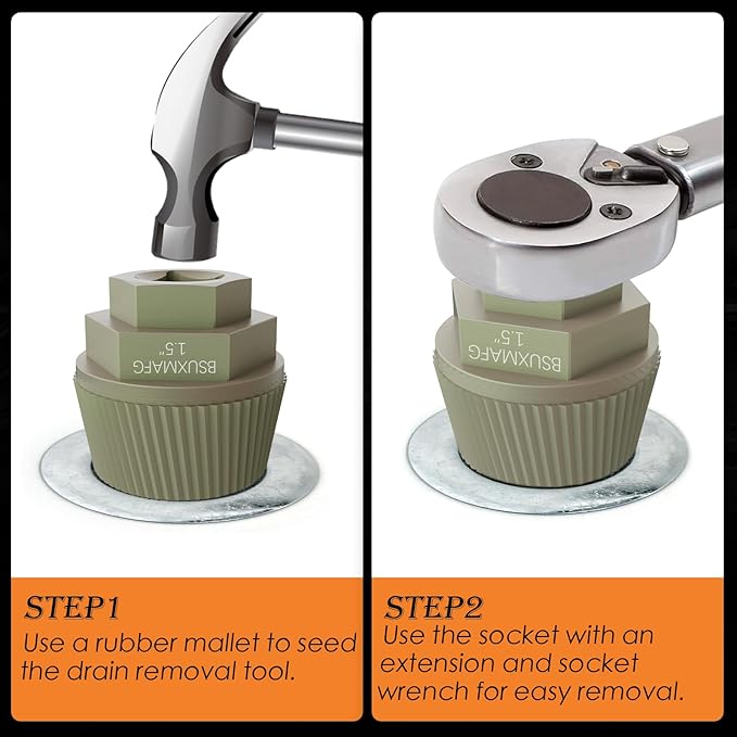 Bathtub Drain Remover Tool, 1-inch Socket Plating Coating Tub Drain Extractor, Remove The Old, Broken, Stubborn, Rusted Drain Tub Bathtub Stopper, Strong Grab Plumbing