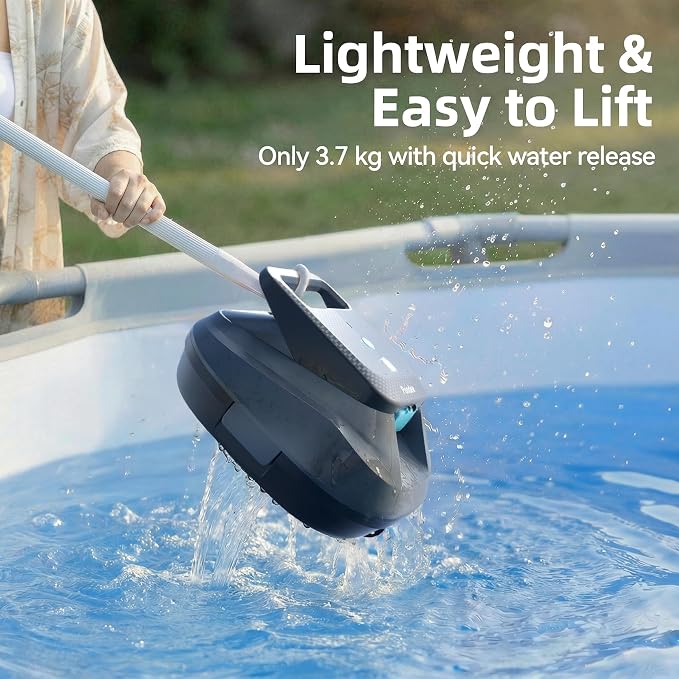 X2 Robotic Pool Vacuum, Cordless Pool Cleaner with 200-Min Runtime, Auto-Parking, for Above-Ground & Flat-Bottom Inground Pools up to 1290 sq.ft