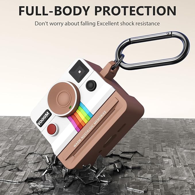 Retro Cases for AirPods 4 Case 2024 with Cleaner Kit - VISOOM Cute Fancy Protective AirPods 4th Gen Cases Cover Men Women Unique Polaroid Soft Cover for Apple AirPod iPods 4 Wireless Charging Case