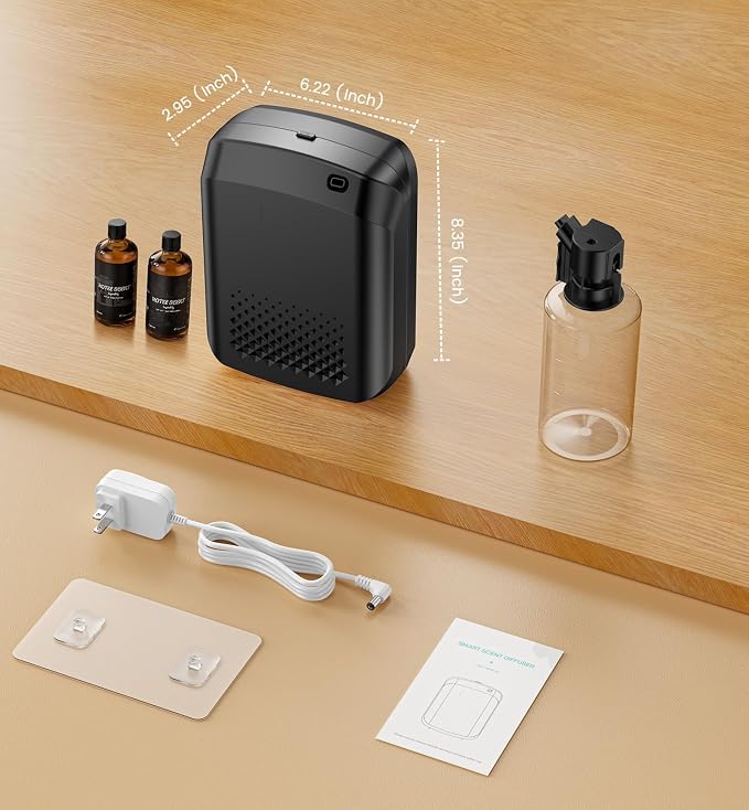 Waterless Essential Oil Diffuser 3000 Sq.Ft Coverage for Large Home Hotel Office, 400ml Cold Air Scent Machine for Aromathrapy, Bluetooth App Control, Quiet Aroma Diffuser Wall Amount