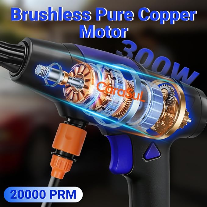 Cordless Pressure Car Washer, 1200 PSI Max Power Washer with 21V 4.0Ah Large Capacity Battery, Lightweight Handheld Washer with Safety Lock, Storage Case & 6-in-1 Nozzle for Car/Garden/Home/Patio