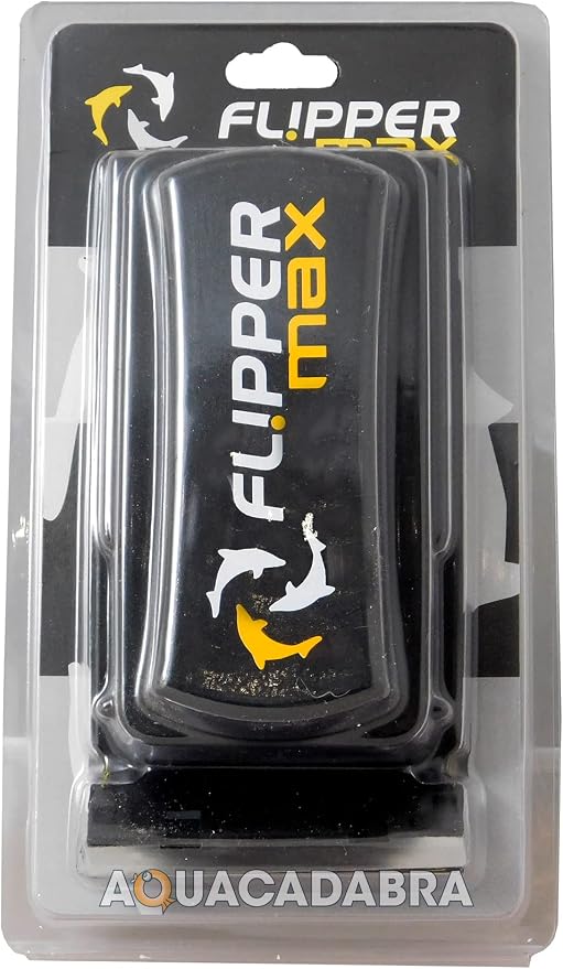 FL!PPER Flipper Cleaner Float - 2-in-1 Floating Magnetic Aquarium Glass Cleaner - Fish Tank Cleaner - Scrubber & Scraper Aquarium Cleaning Tools – Floating Fish Tank Cleaner, Max