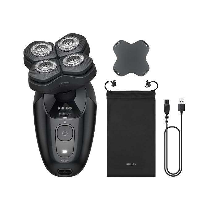 Philips Norelco Head Shaver Pro 5000 Series - Electric Shaver for Men and Women, 360° Flexing Head & ComfortCut Blades for Clean Shave, Gentle on Skin, Model HS5980/40