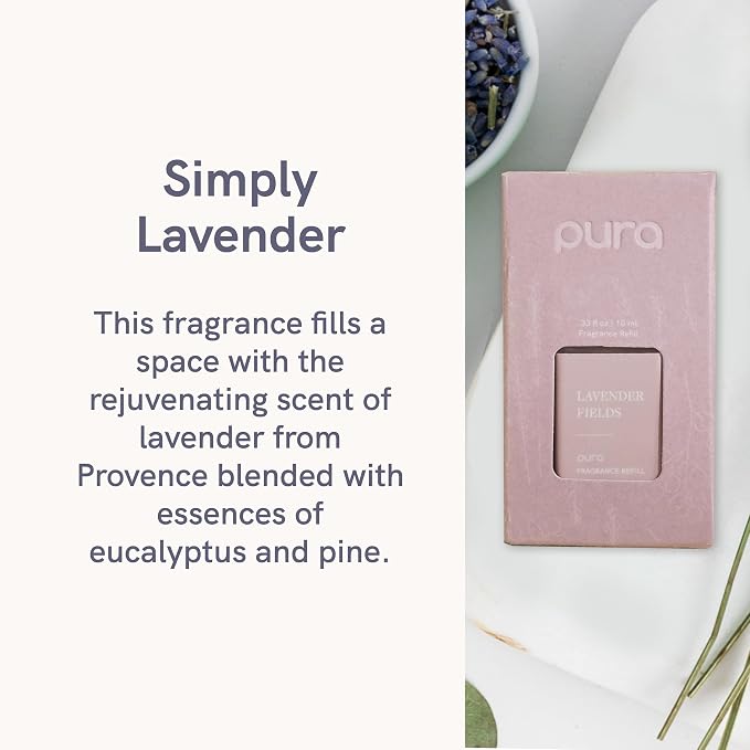 Pura - Fragrance for Smart Home Air Diffusers - Room Freshener - 6 Pack - Linens & Surf, Lavender Fields, Yuzu Citron