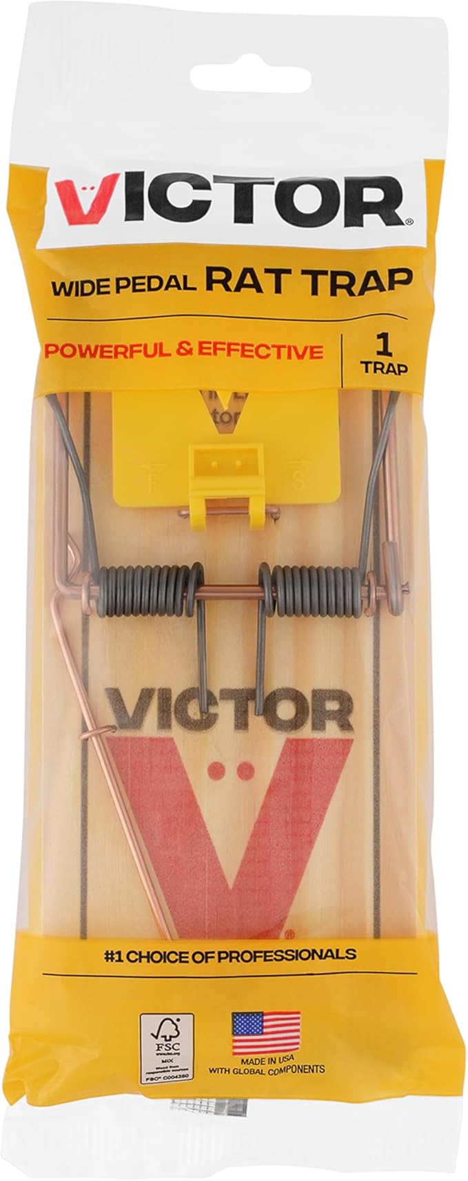 Victor M205 Wide Pedal Humane Snap Rat Traps Indoor for Home, Plastic Pedal, Sustainably Sourced FSC Wood - 12 Wooden Traps