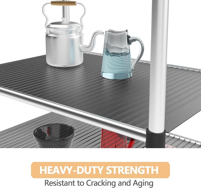5pcs 16"x36" Plastic Shelf Liners for Wire Shelf Systems – Non-Slip Mats, Grey – Ideal for Kitchen, Pantry & Garage Organizing