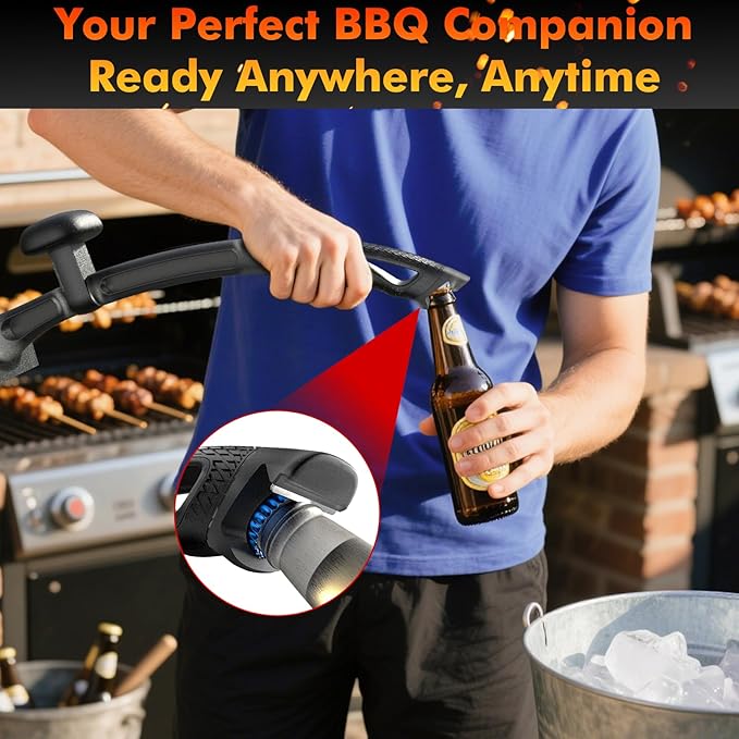 BBQ Grill Brush Bristle Free - Grill Cleaner Brush with Replaceable Heads for Cast Iron/Stainless Steel Porcelain/Gas/Charcoal Grates, Safe Grill Brush for Outdoor Grill, Grill Scraper Cleaning Brush
