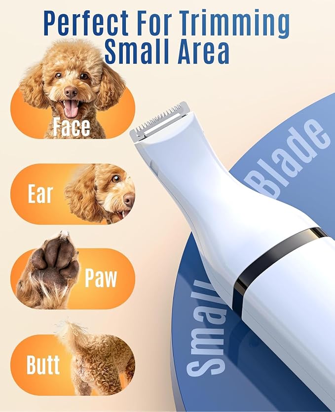 oneisall Dog Shaver Clippers Low Noise, Dog Nail Grinder and Paw Trimmer Kit