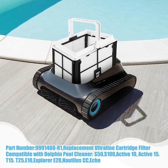 Wonderjune 2 Pcs 9991460-r1 Ultra-fine Filter Basket Compatible with Robotic Pool Cleaners, Escape Pool Filter Basket Skimmer Bottom Spring Filter