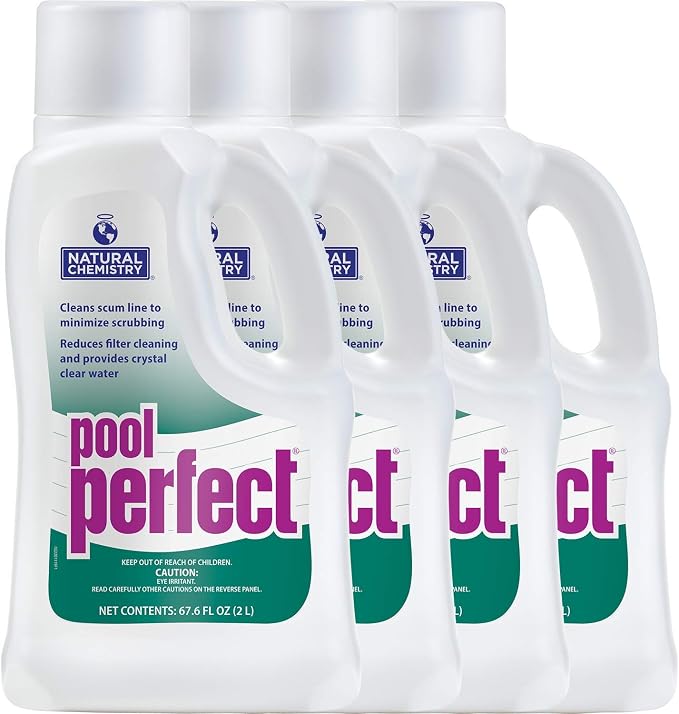 Natural Chemistry Pool Perfect, 2 L, 4 Pack | Pool Cleaner to Eliminate Contaminant, Debris, and Other Residue