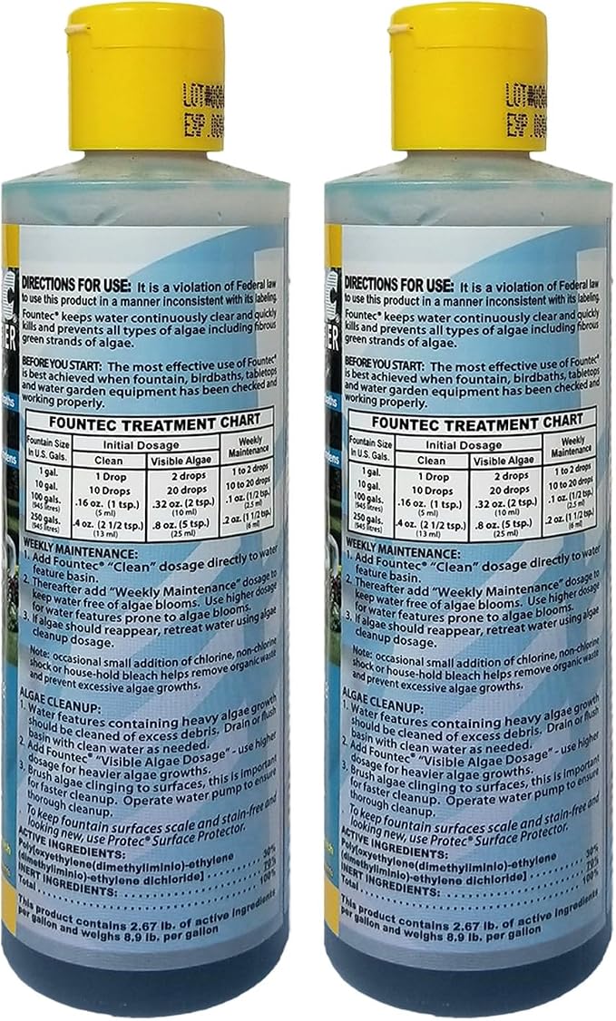 EASYCARE FounTec Algaecide and Clarifier (8 Fl. Oz 2-Pack)