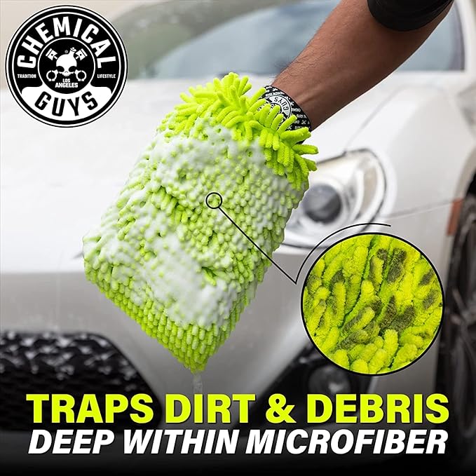 Chemical Guys Mr. Pink Car Wash Soap & Chenille Wash Mitt Kit - 64 oz High Foaming Auto Shampoo with Plush Microfiber Mitt - Safe for Cars, Trucks, Motorcycles, and RVs - Scratch-Free Cleaning Combo