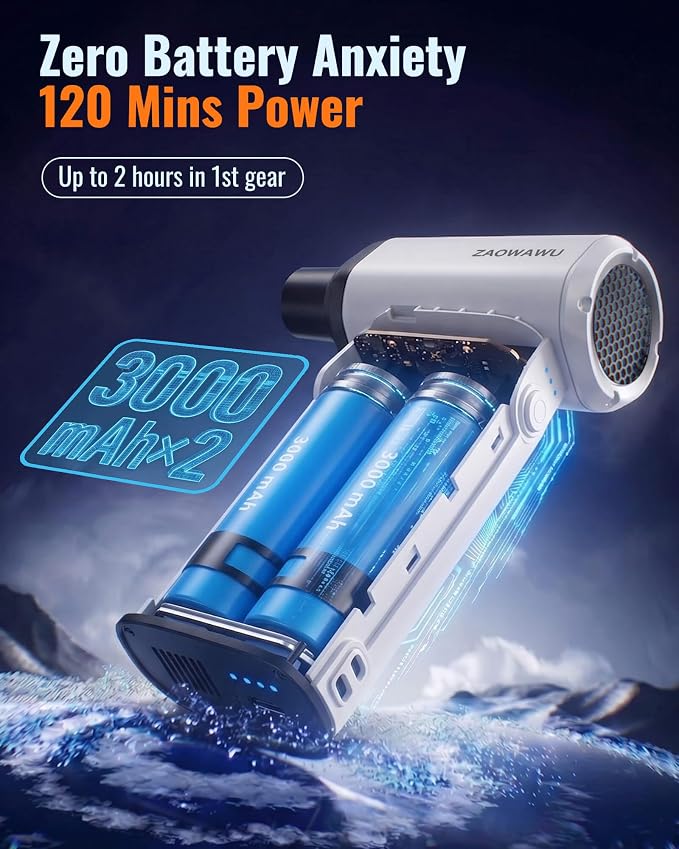150000 RPM Electric Air Duster, Powerful Cordless Blower for Electronics | Fits PC & Electronics: Perfect for deep cleaning keyboards, computers, camera lenses, and delicate gaming setups.