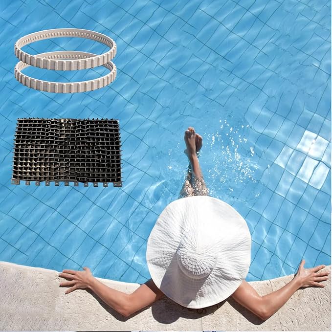 RCX23002 Drive Belt 2pcs RCX26008 Roller Brush Replacement Kit Compatible with Hayward TigerShark QC Plus & SharkVac Robotic Pool Cleaner Parts RC9740 RC9742 RC9956CC RC9965CC RCC9950A RC9950GR RC9950