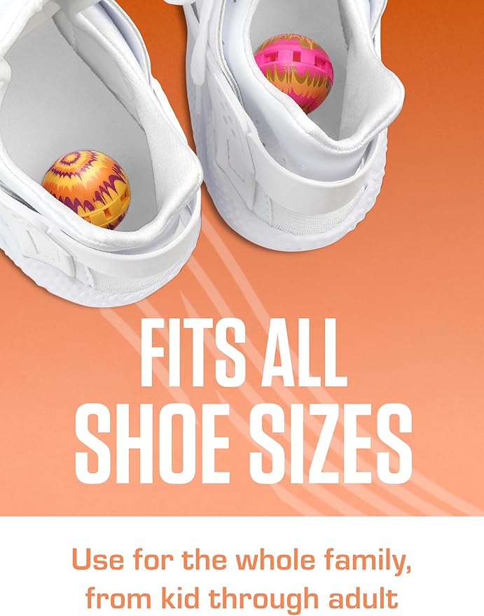 Sneaker Ball Shoe Odor Eliminator & Remover - Fresh, Clean Scent Blocks Odors - Twist-to-Activate - Compact & Durable - Fun, Colorful Designs - Ideal for Shoes, Gym Bags, Lockers, Sport, 6 Pack